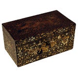 Chinese Export Lacquered Tea Caddy