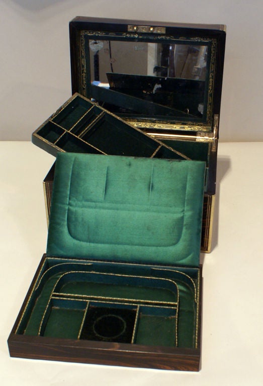 19th Century Great Calamander Wood Jewelry Box