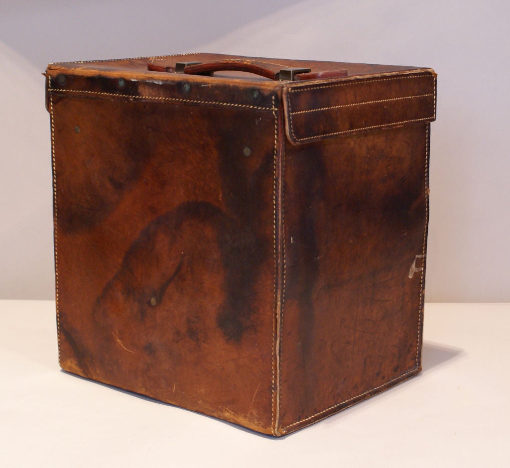 Antique Leather Hat Box at 1stDibs