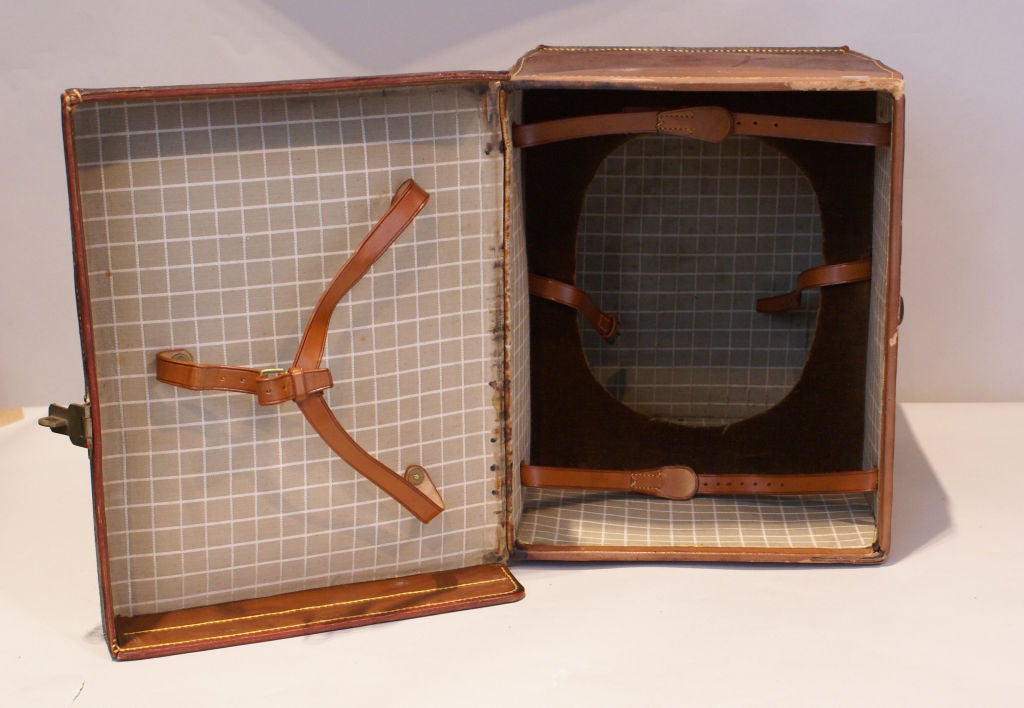 Antique Leather Hat Box at 1stDibs