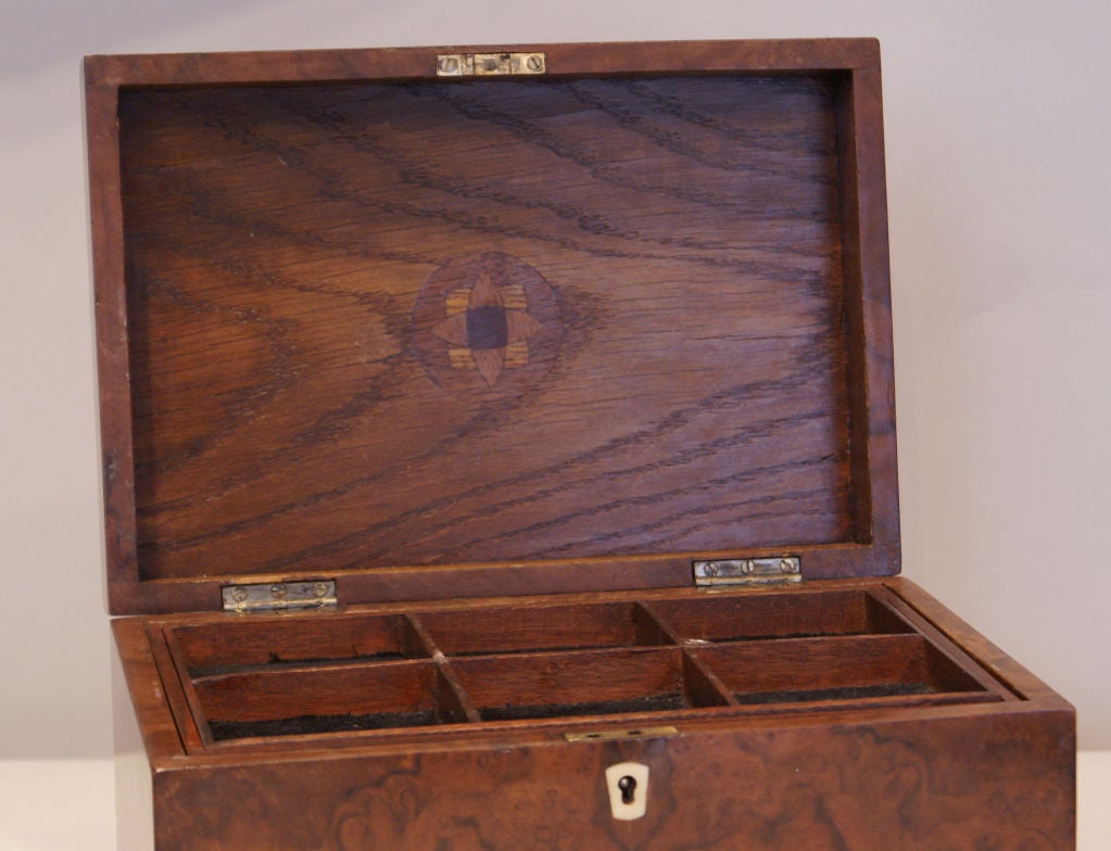19th Century Inlaid Walnut Jewelry Box