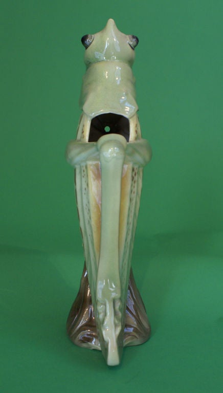 French Rare Majolica Absinthe Pitcher