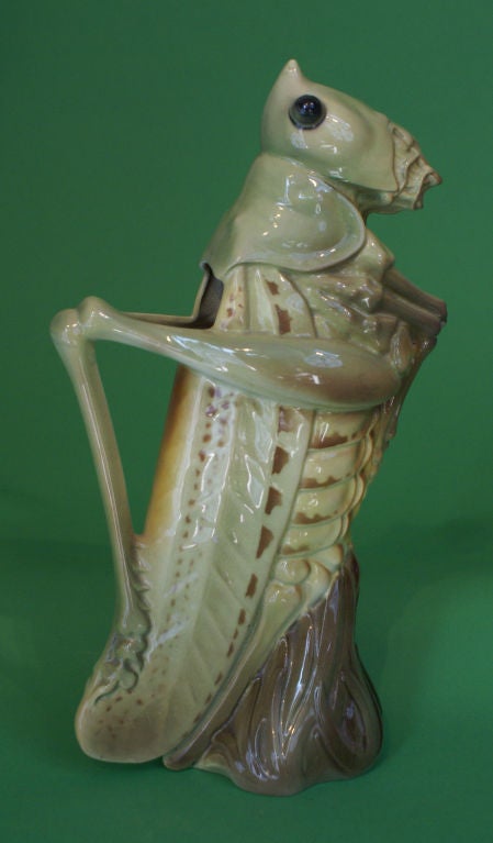 19th Century Rare Majolica Absinthe Pitcher