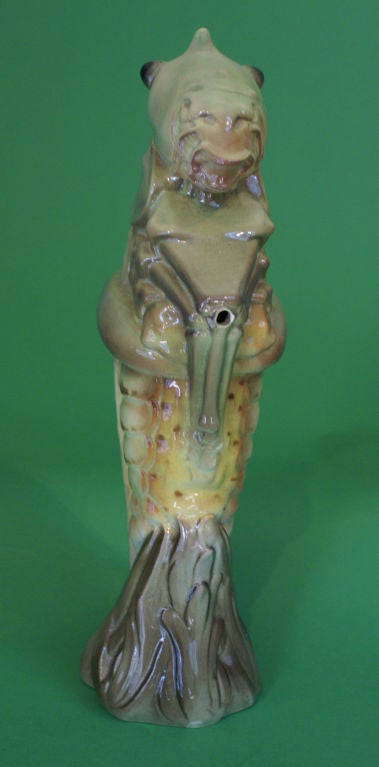 Ceramic Rare Majolica Absinthe Pitcher