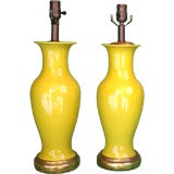 Imperial Yellow Porcelain Vases / Lamps