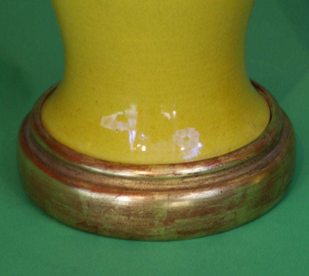 Imperial Yellow Porcelain Vases / Lamps at 1stDibs