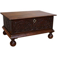 Antique Oak Bible Box on Stand