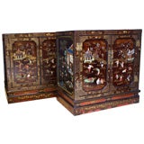 PAIR OF LACQUERED INLAID CABINETS