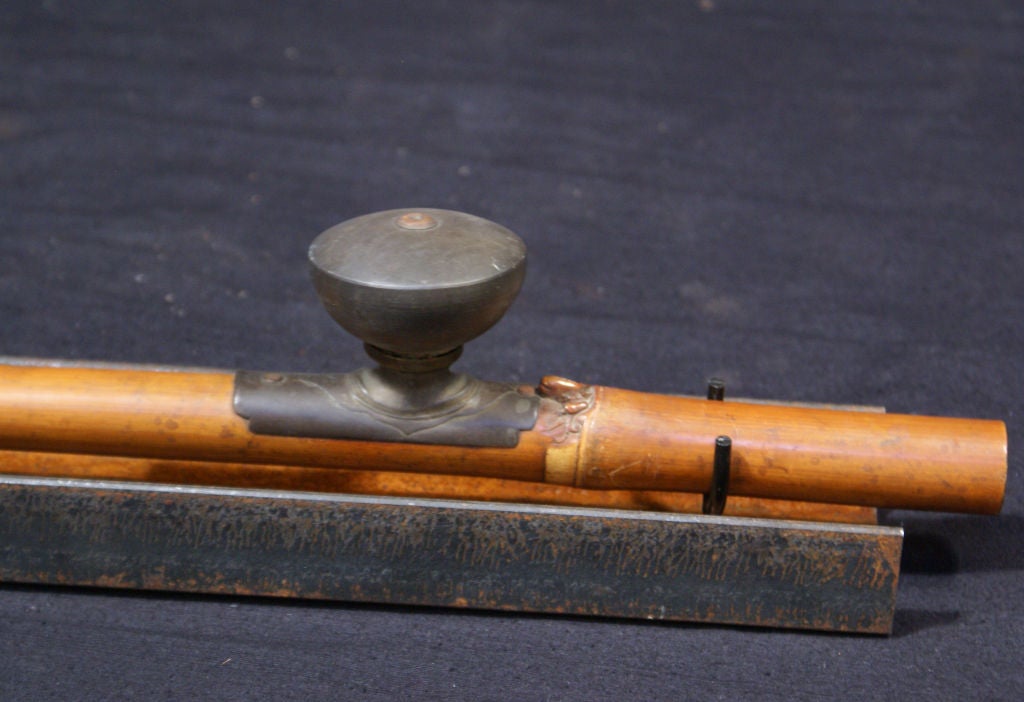 19th Century Chinese Opium pipe on a later custom steel stand. (ldd)