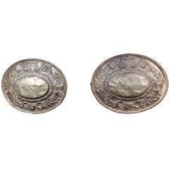Antique Pair of Reposse Placks
