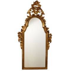 A Romantic Italian Rococo Style Giltwood Mirror