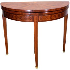 A Delightful Mahogany French Demi Lune Game Table A Delightful Mahogany French Demi Lune Game Table