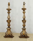 An Elegant Pair of Italian Pricket Sticks Now Electrified