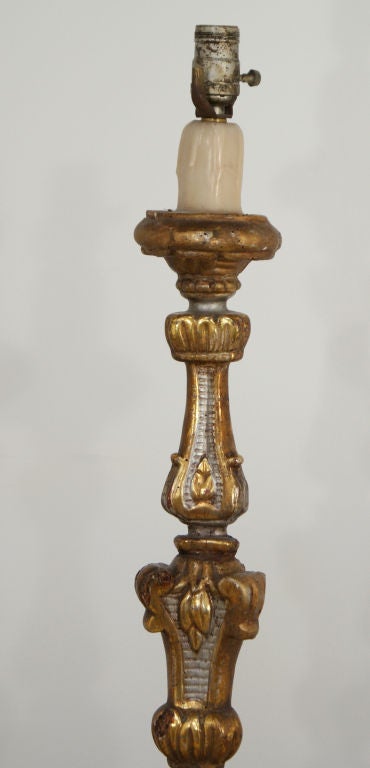 An Elegant Pair of Italian Pricket Sticks Now Electrified