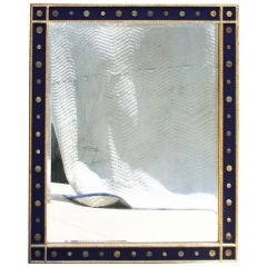 Antique Gilt Wood Mirror with Military Buttons