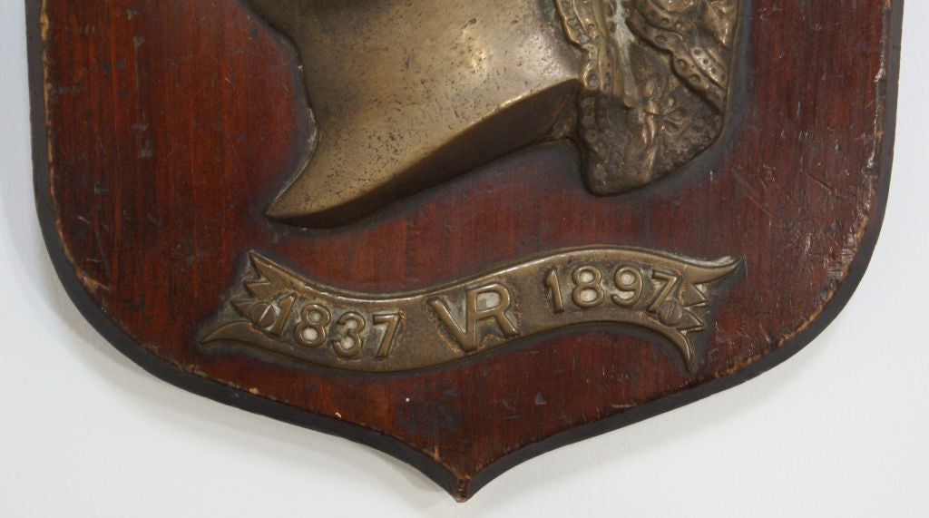 English Brass Wall Plaque of Queen Victoria