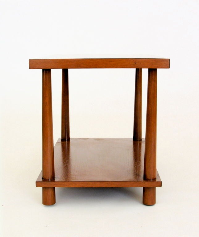 Walnut T.H. Robsjohn-Gibbings Reverse Tapper Lamp Tables