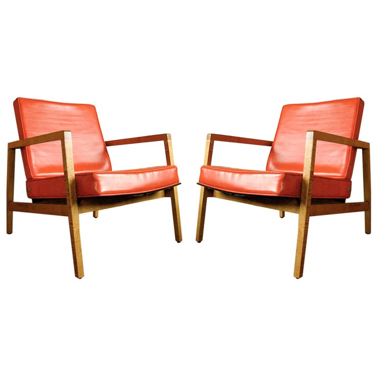 Pair of  Rare Lewis Butler For Knoll Arm Chairs