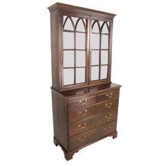 Period Welsh Stepback Bookcase on Chest