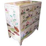 Naive Chinoiserie Painted Antique Chest