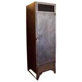 Early 20thC French Steel Industrial Tall Cabinet