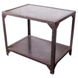 Antique Early 20thC French Industrial Steel Side Table