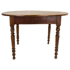 Antique French Walnut Oval Breakfast Table