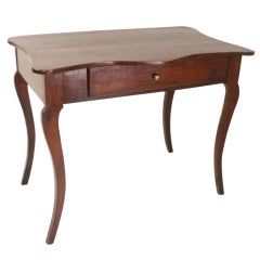 Antique French Serpentine-Front Red-Paint Writing Table 11