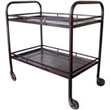 Early 20thC Large French Industrial Steel Trolley