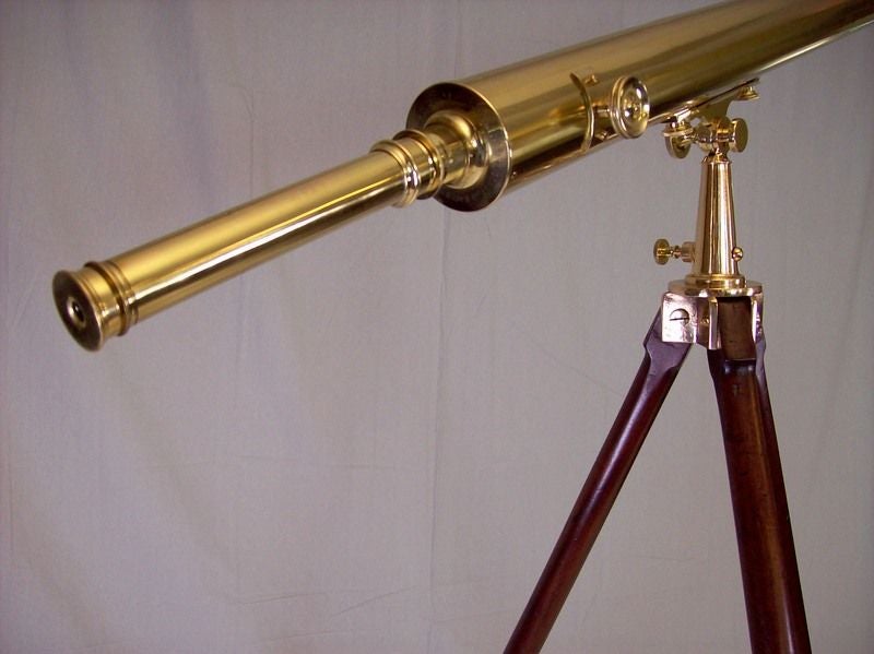 English Broadhurst Clarkson Telescope with the Original Mahogany Tripod
