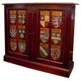 Antique Mahogany Cupboard with New Decorative Paint