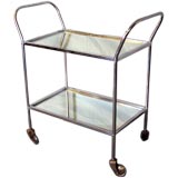 Vintage French Chrome and Mirrors Trolley