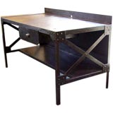 Early 20thC  French Industrial Steel Tall Desk
