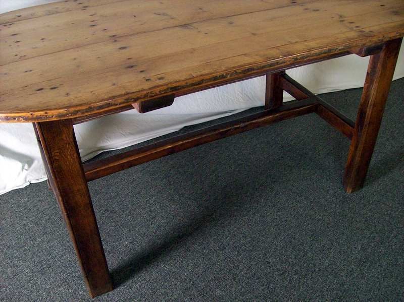 Antique French Oval Farm Table, Seats Six In Good Condition In Port Chester, NY