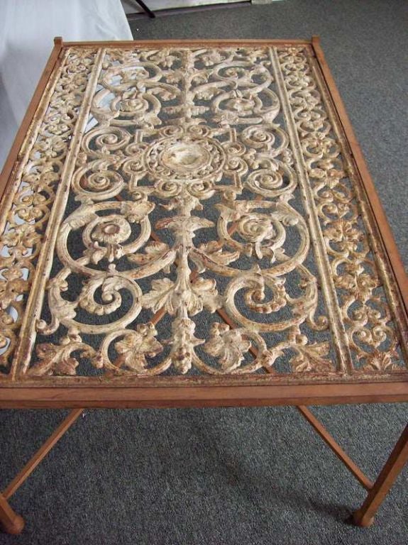 Antique French Window Grille Coffee Table In Good Condition In Port Chester, NY