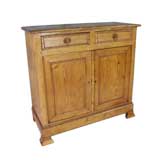 Antique French Pine Buffet with Faux Bamboo Trim