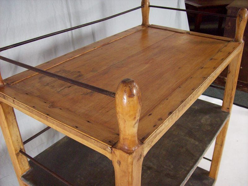 Antique French Fishmonger's Table with Zinc Shelves