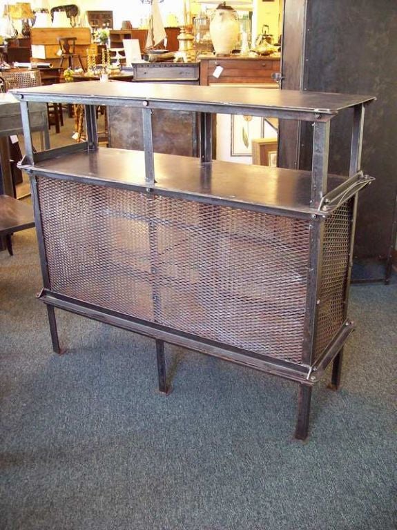 Vintage French Industrial Steel Two Door Buffet 3