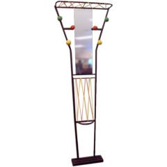 Pop Art Colorful Mid-Century French Hall Stand, Mirrored