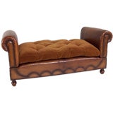 Vintage French Deco Leather Day Bed