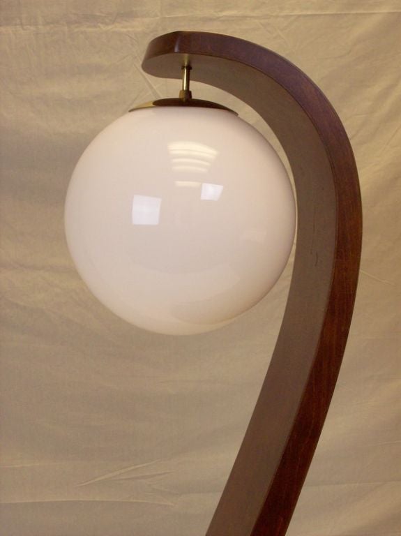 American Mid Century Wood Cobra Lamp