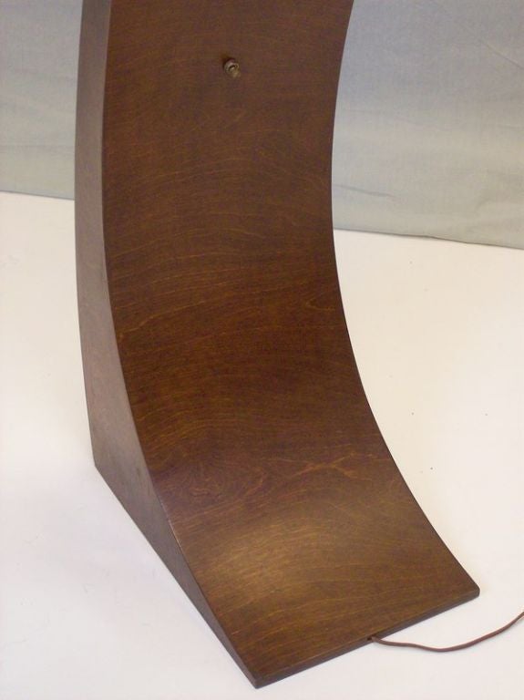 Walnut Mid Century Wood Cobra Lamp