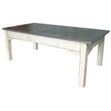 Antique French Zinc Topped Coffee Table