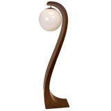 Mid Century Wood Cobra Lamp