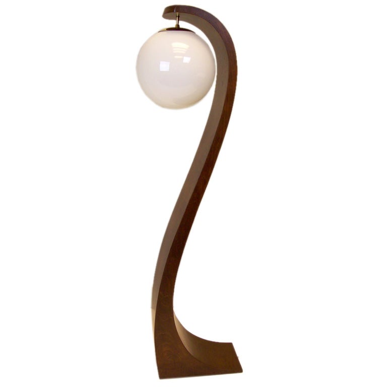 Mid Century Wood Cobra Lamp