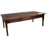 Antique French Poplar Large Coffee Table