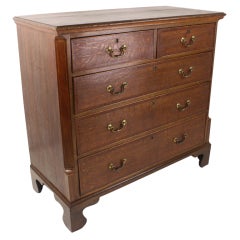 Antique Georgian Oak and Mahogany Chest of Drawers