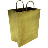 Italian Pop Art Brass Shopping Bag Attributed to Gio Ponti