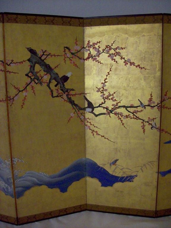 19th Century Fine Antique Japanese Six Panel Screen