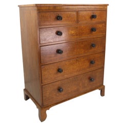 Early Antique Tall Oak English Country Chest